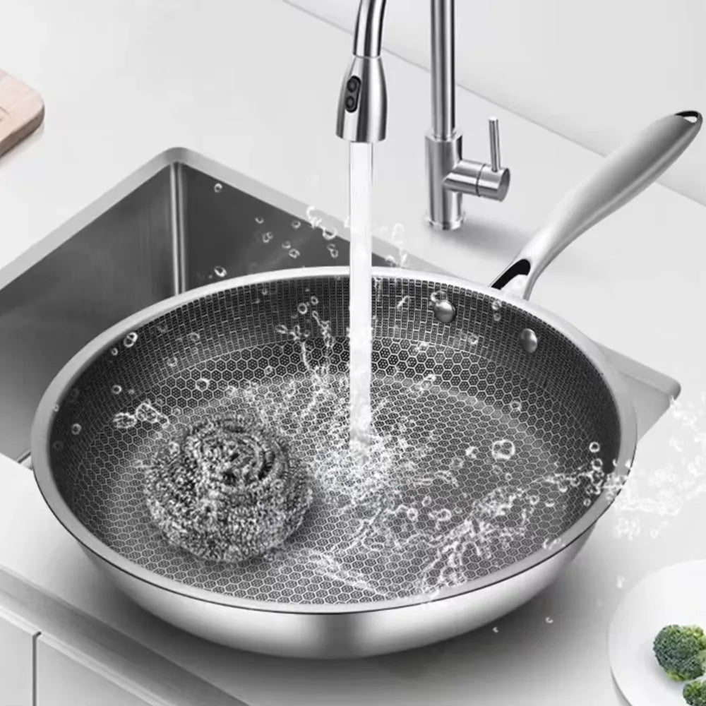 Honeycomb Stainless Steel Frying Pan