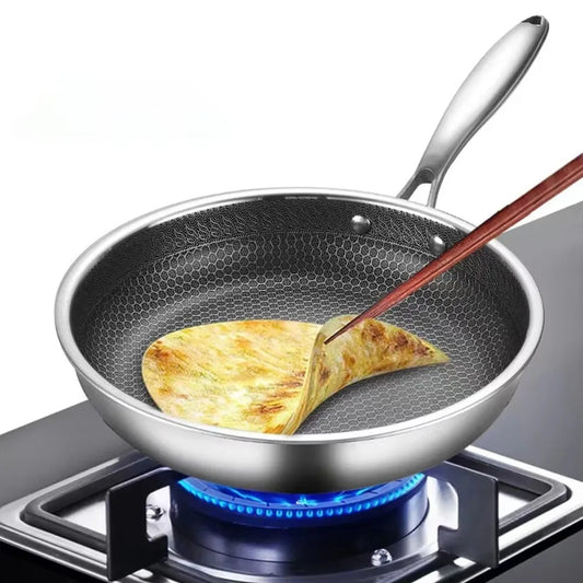 Honeycomb Stainless Steel Frying Pan